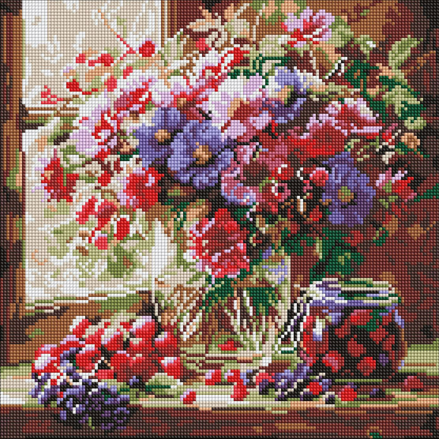 Алмазна мозаїка Ideyka Букет і фрукти, 40*40 см (AMO8314)
