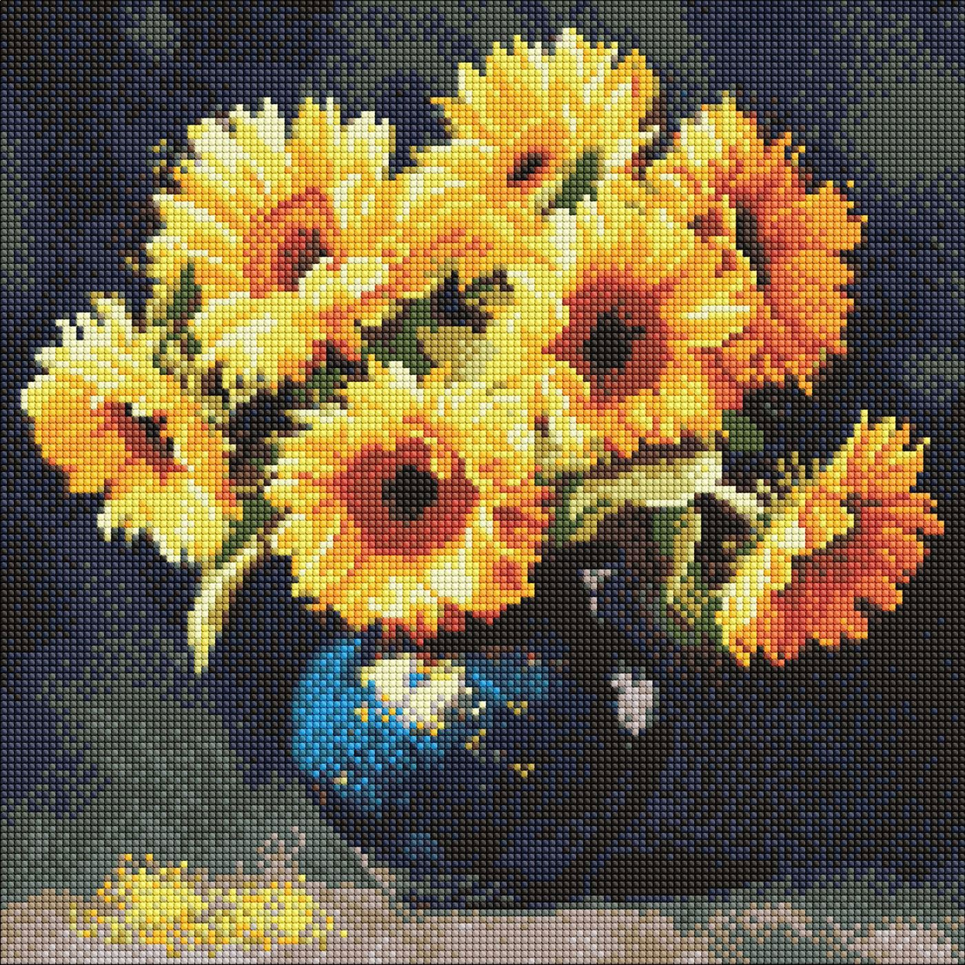 Алмазна мозаїка Ideyka Соняшник в темряві, 40*40 см (AMO8354)