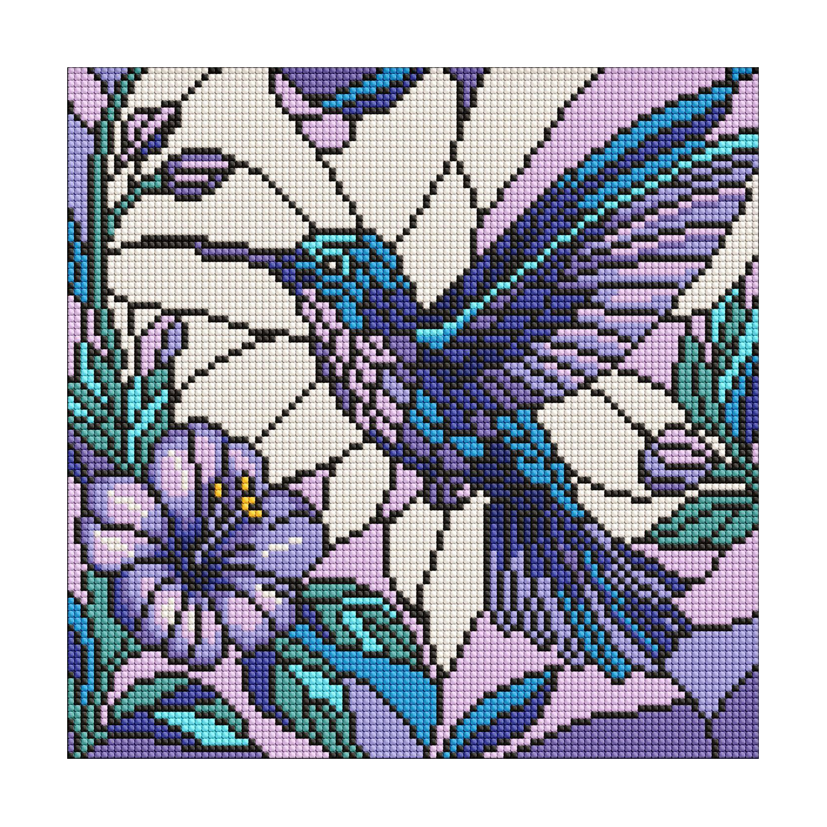Алмазна мозаїка Ideyka Вітраж. Колібрі, 30*30 см (AMO8319)